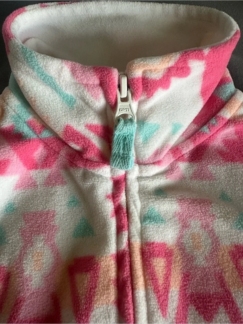 Carter's Pink Aztec Print Fleece Zip Up Vest Size 9M